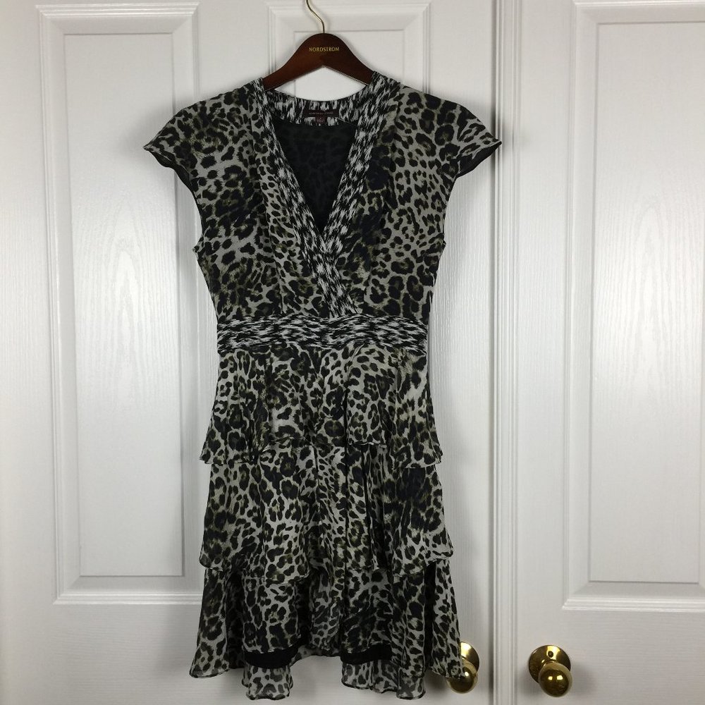 Marchesa Voyage 4 Silk Animal Print Dress